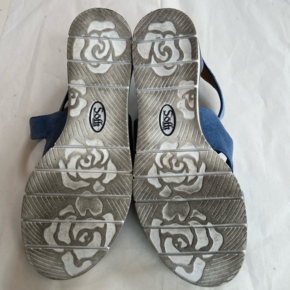 Sofft Mirabelle Blue Suede Sandal with Side Buckle Size 8.5 - Picture 10 of 14